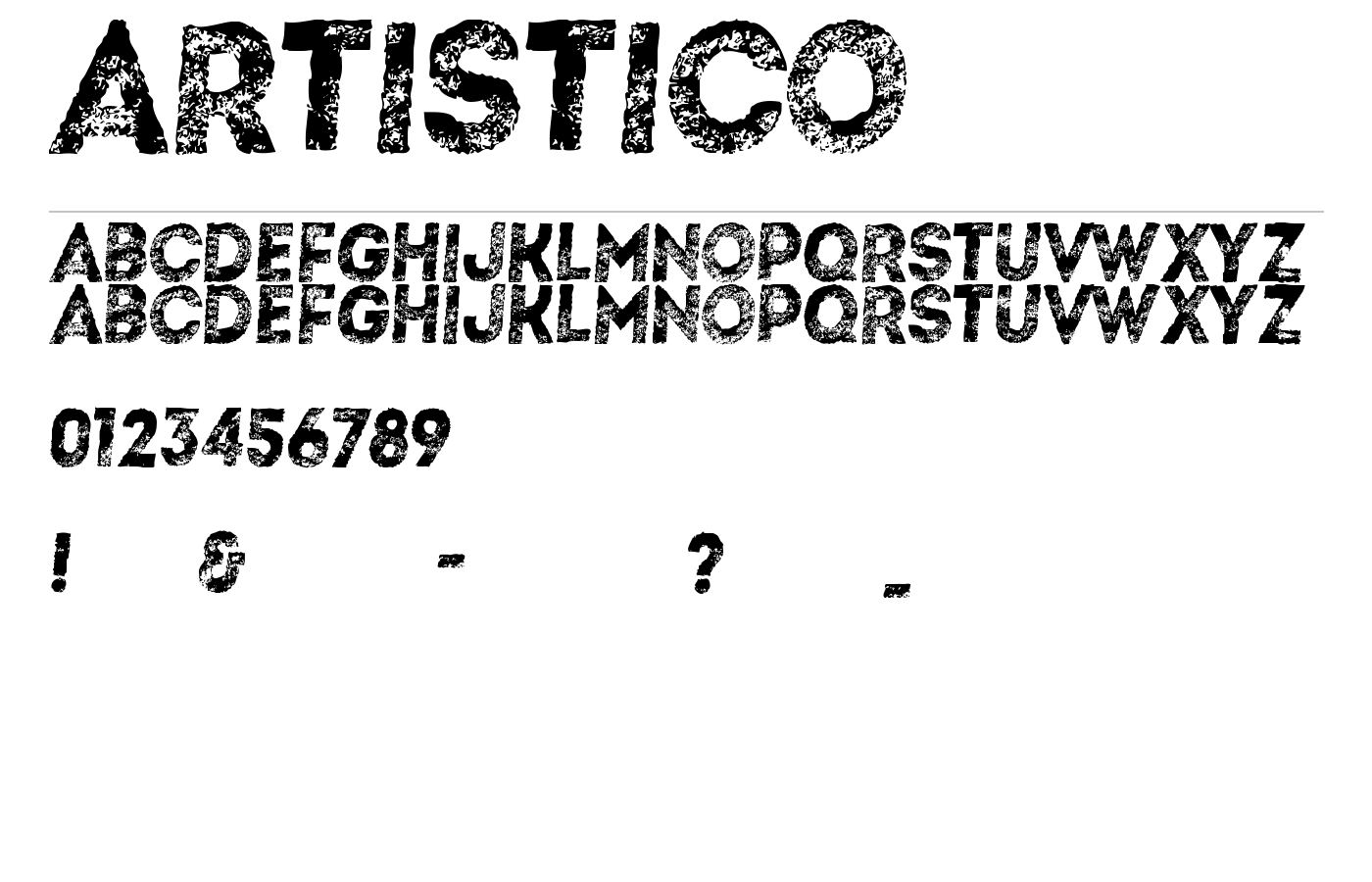 Artistico Font preview