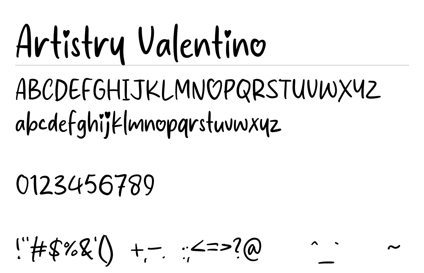 Artistry Valentino Font preview