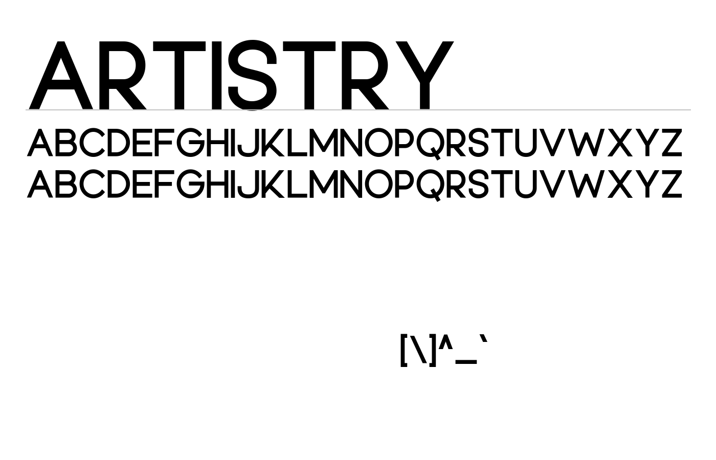 Artistry Font preview