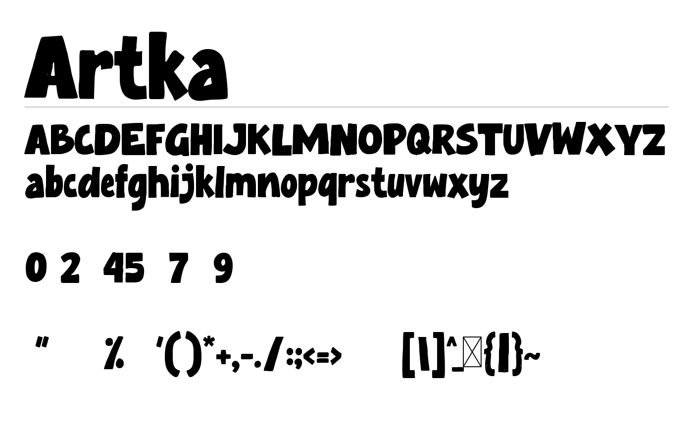 Artka Font preview