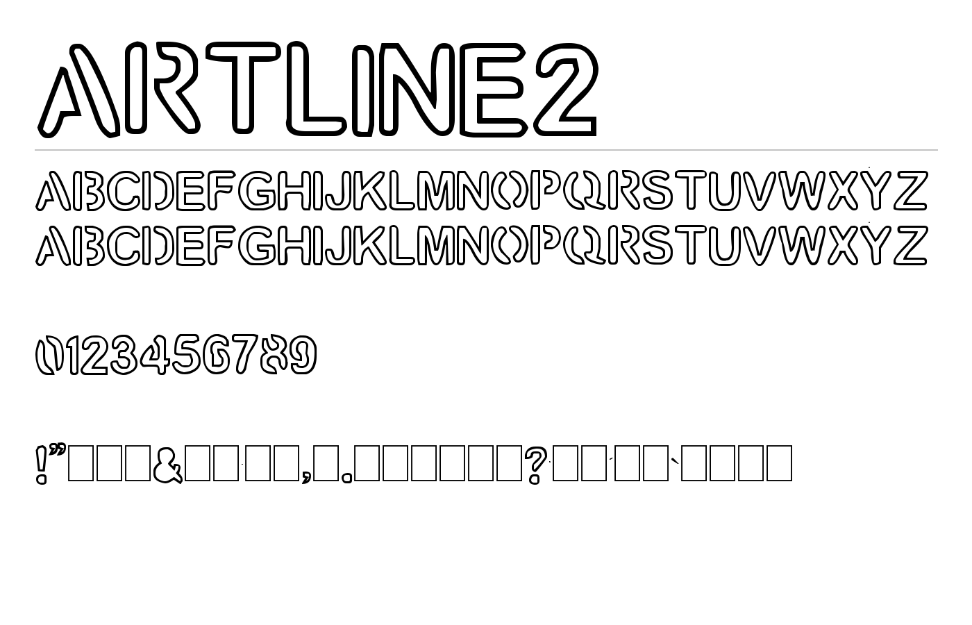 artline2 Font preview