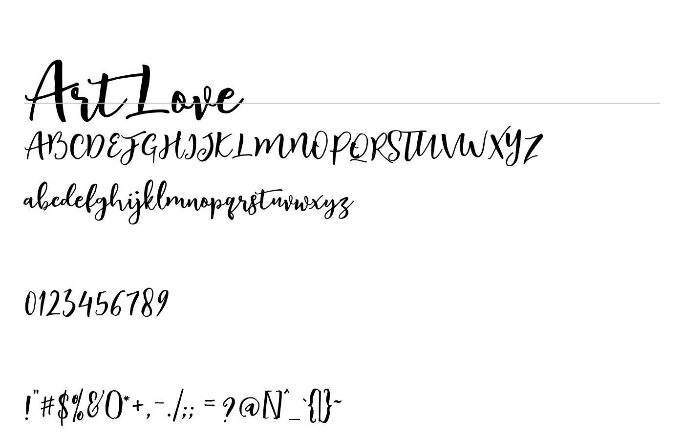 ArtLove Font preview