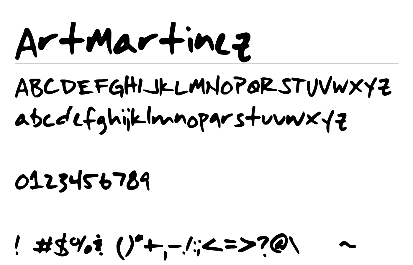 ArtMartinez Font preview