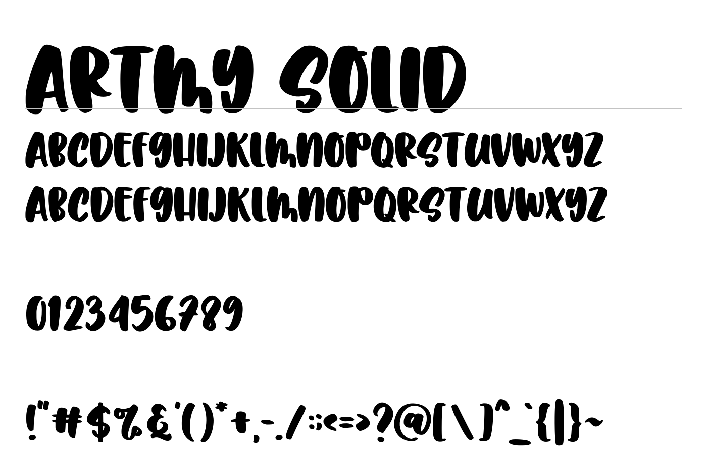 Artmy Solid Font preview