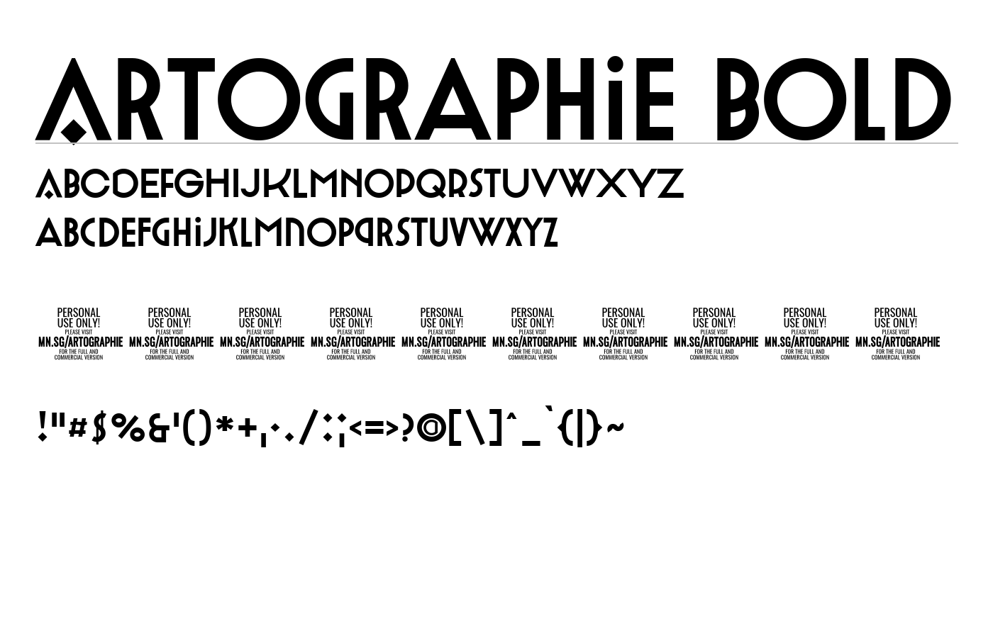Artographie Bold Font preview