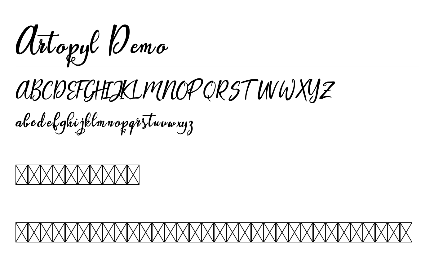 Artopyl Demo Font preview