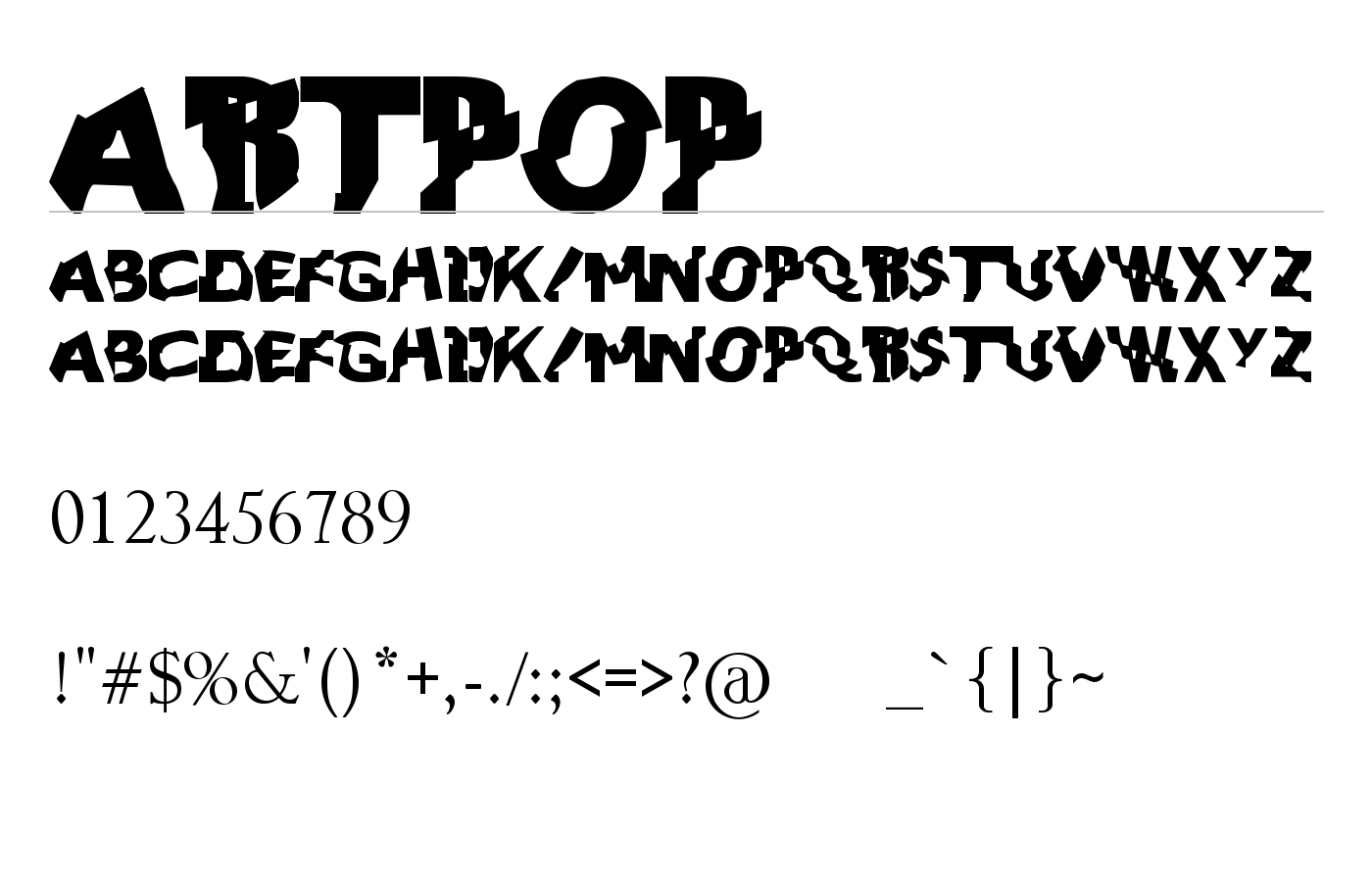 ARTPOP Font preview