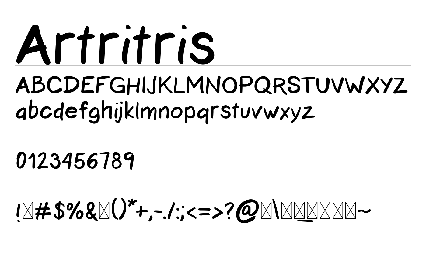 Artritris Font preview