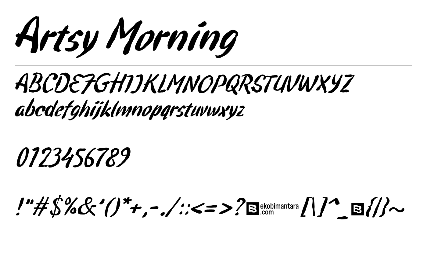Artsy Morning Font preview