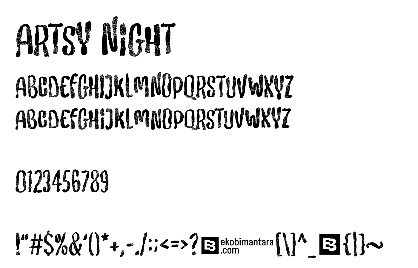 Artsy Night Font preview