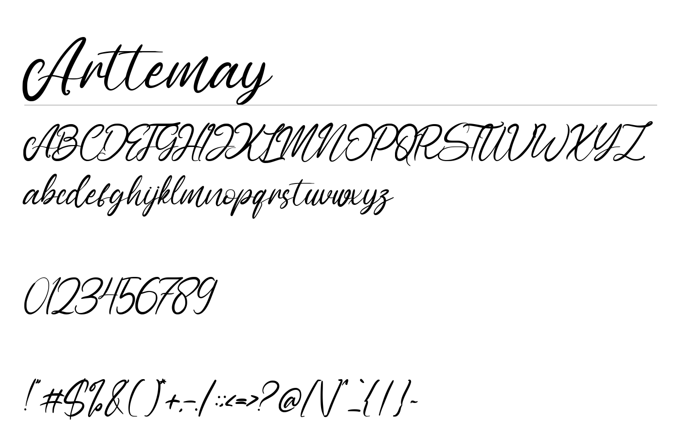 Arttemay Font preview