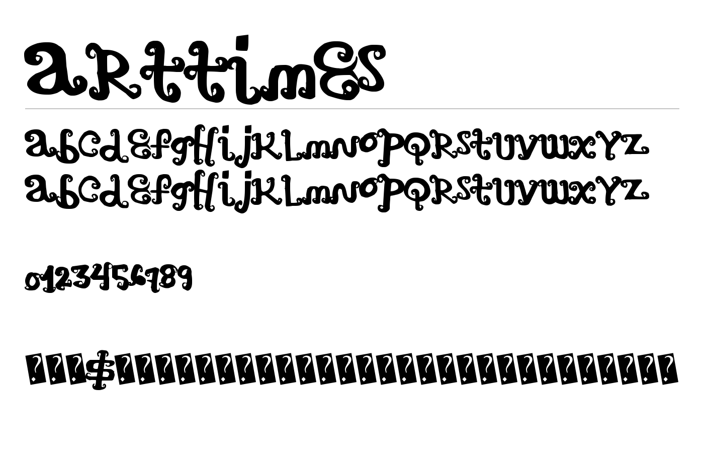 ArtTimes Font preview