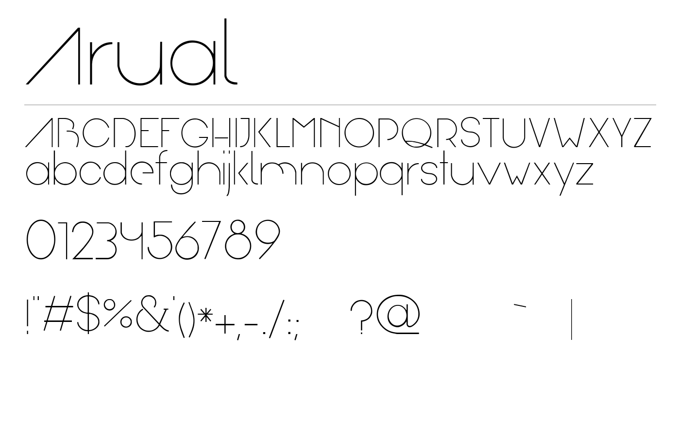 Arual Font preview