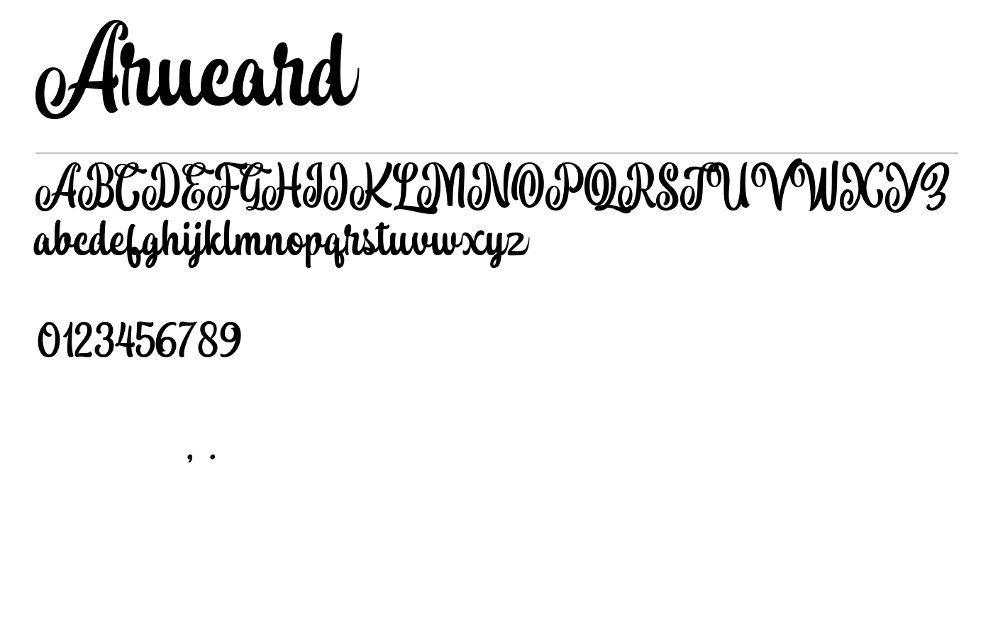 Arucard Font preview