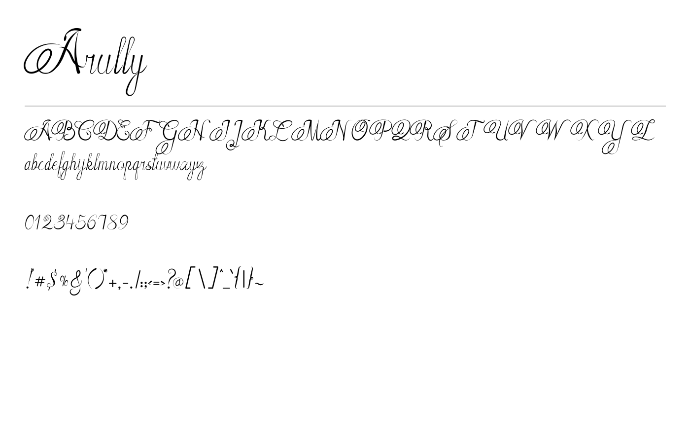 Arully Font preview