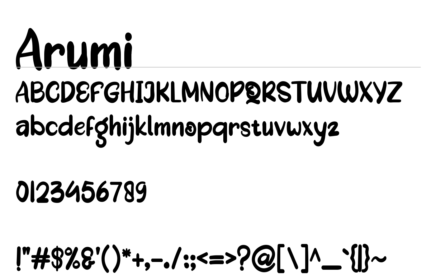 Arumi Font preview