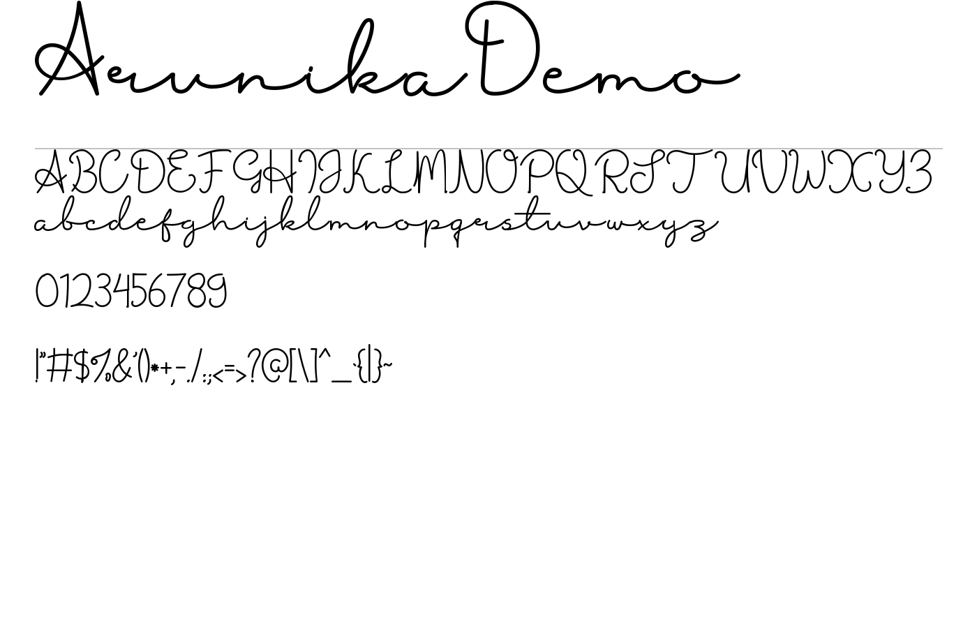 ArunikaDemo Font preview