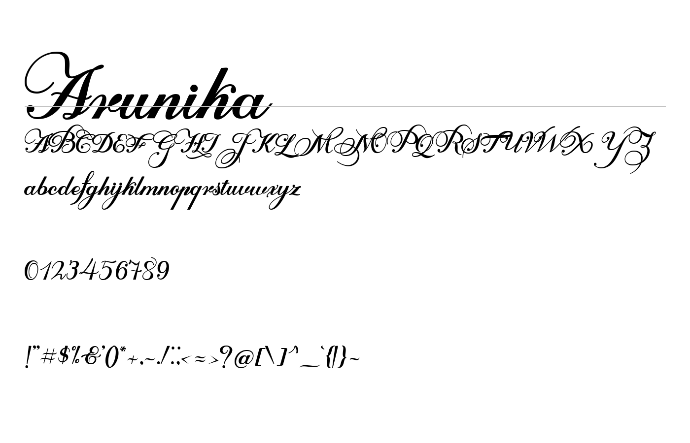 Arunika Font preview
