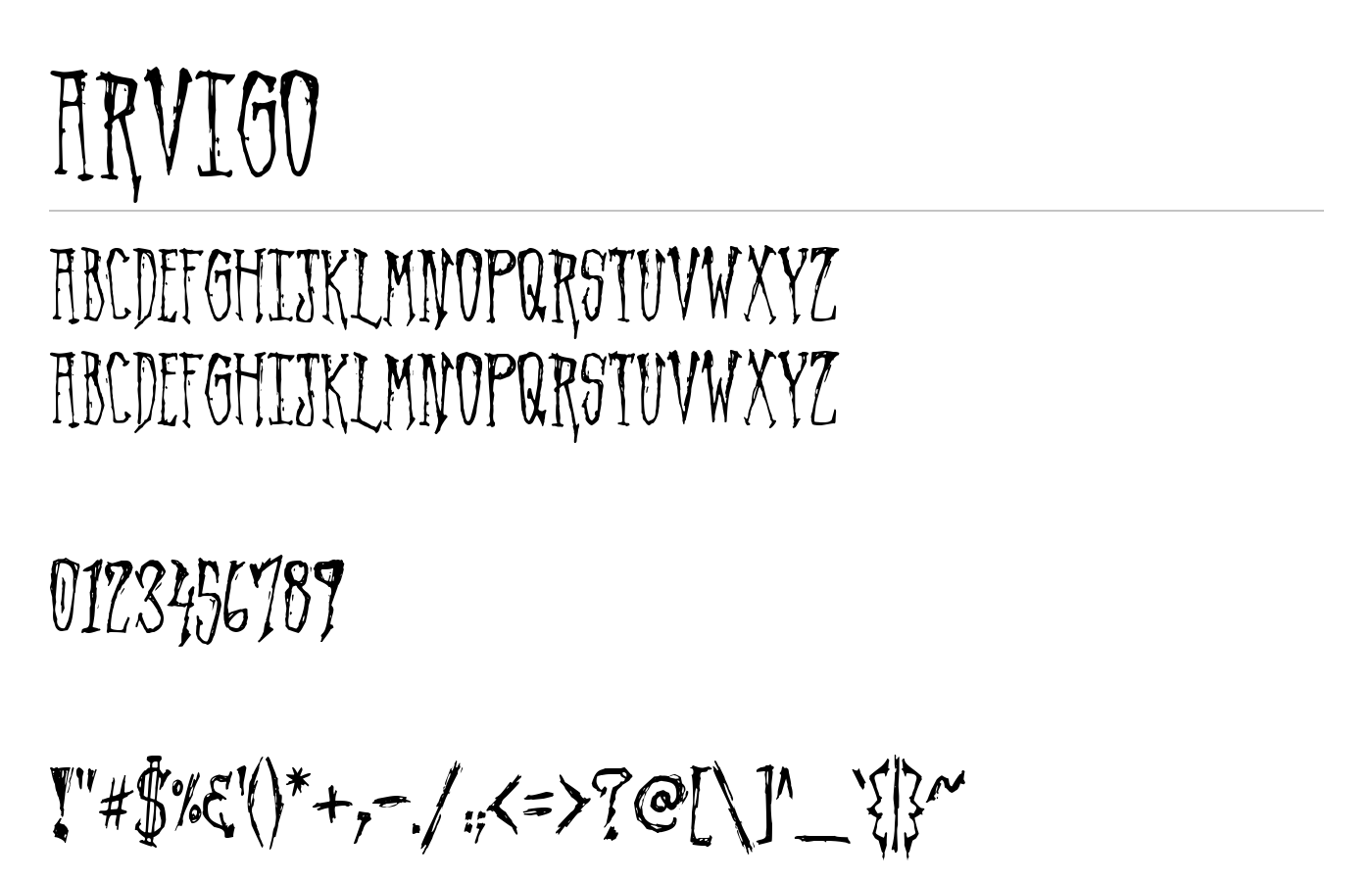 Arvigo Font preview