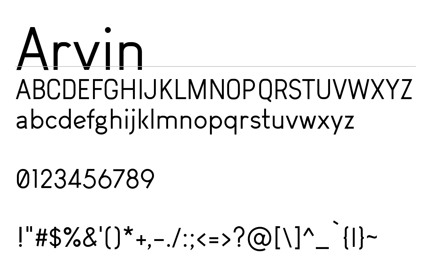 Arvin Font preview