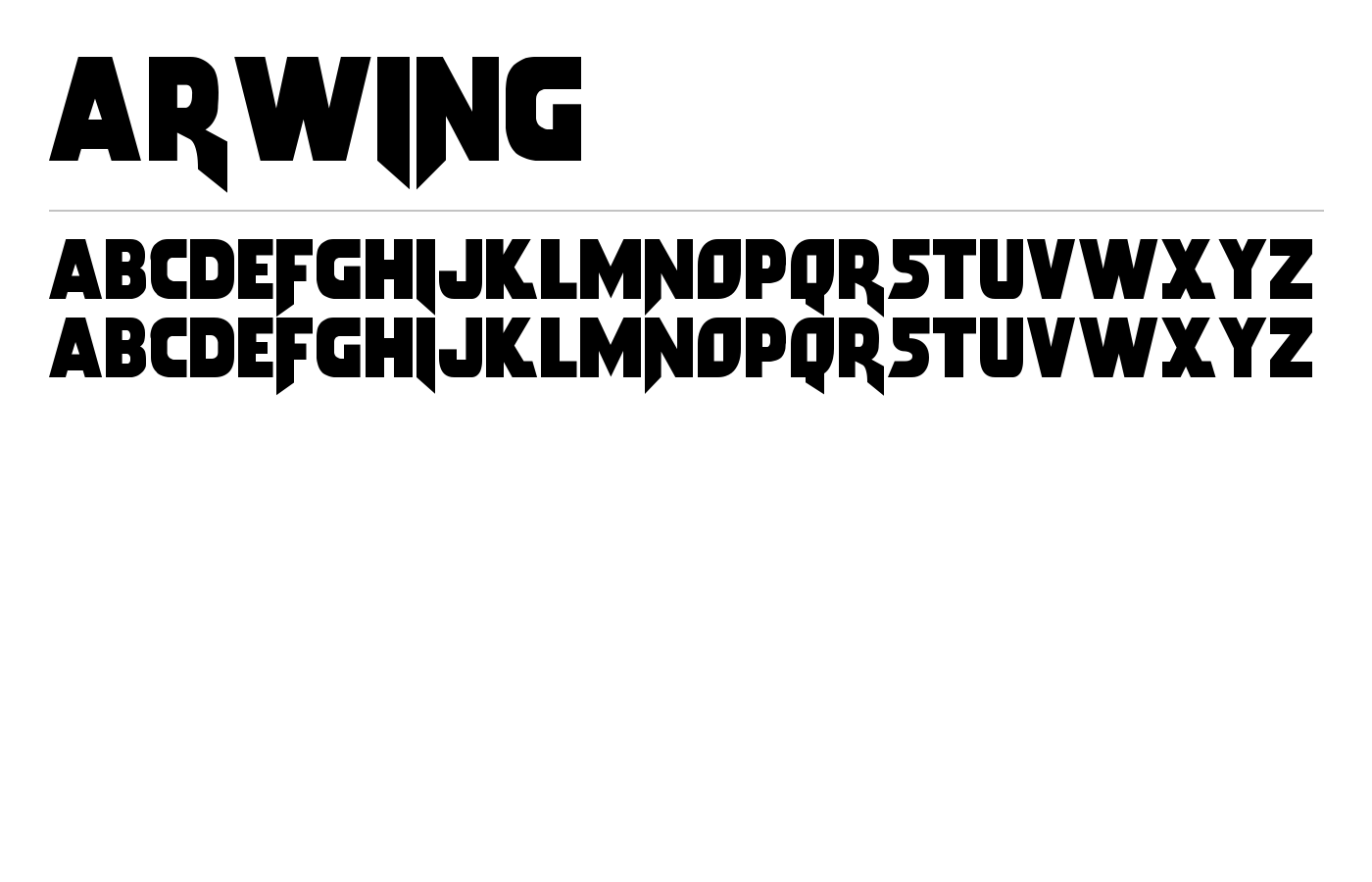 Arwing Font preview