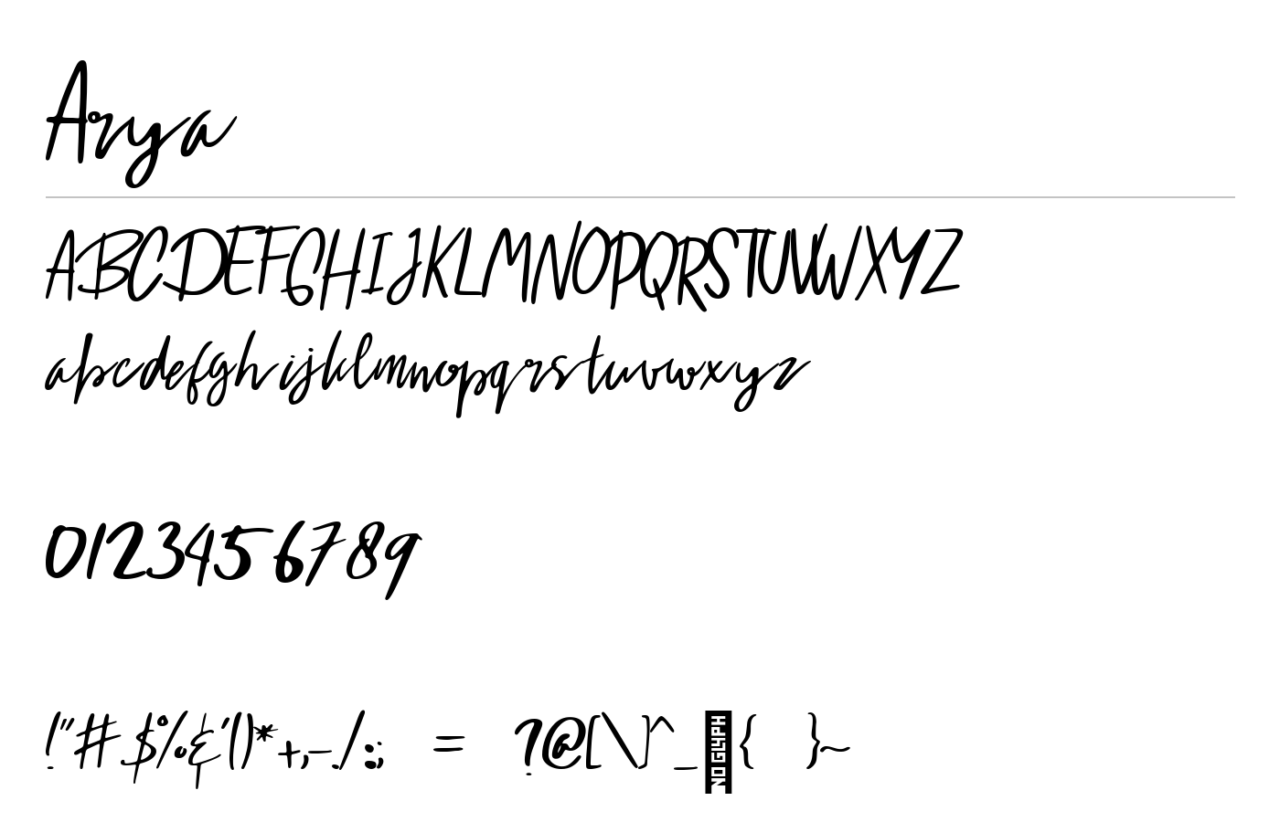 Arya Font preview
