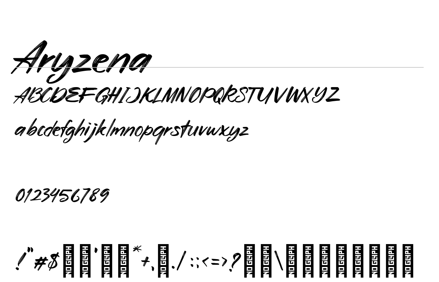 Aryzena Font preview