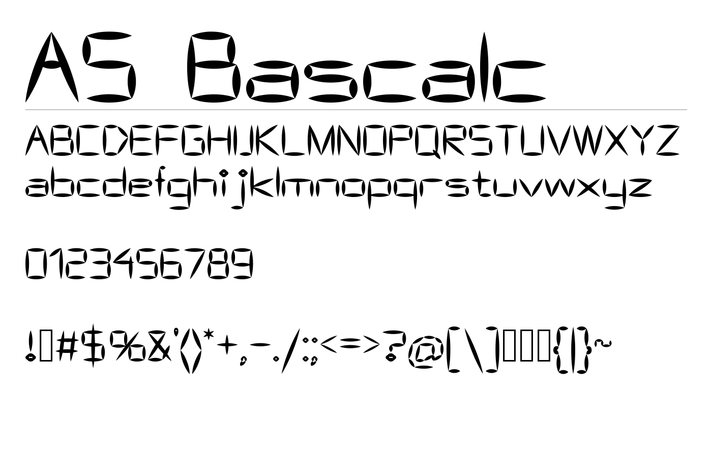 AS Bascalc Font preview