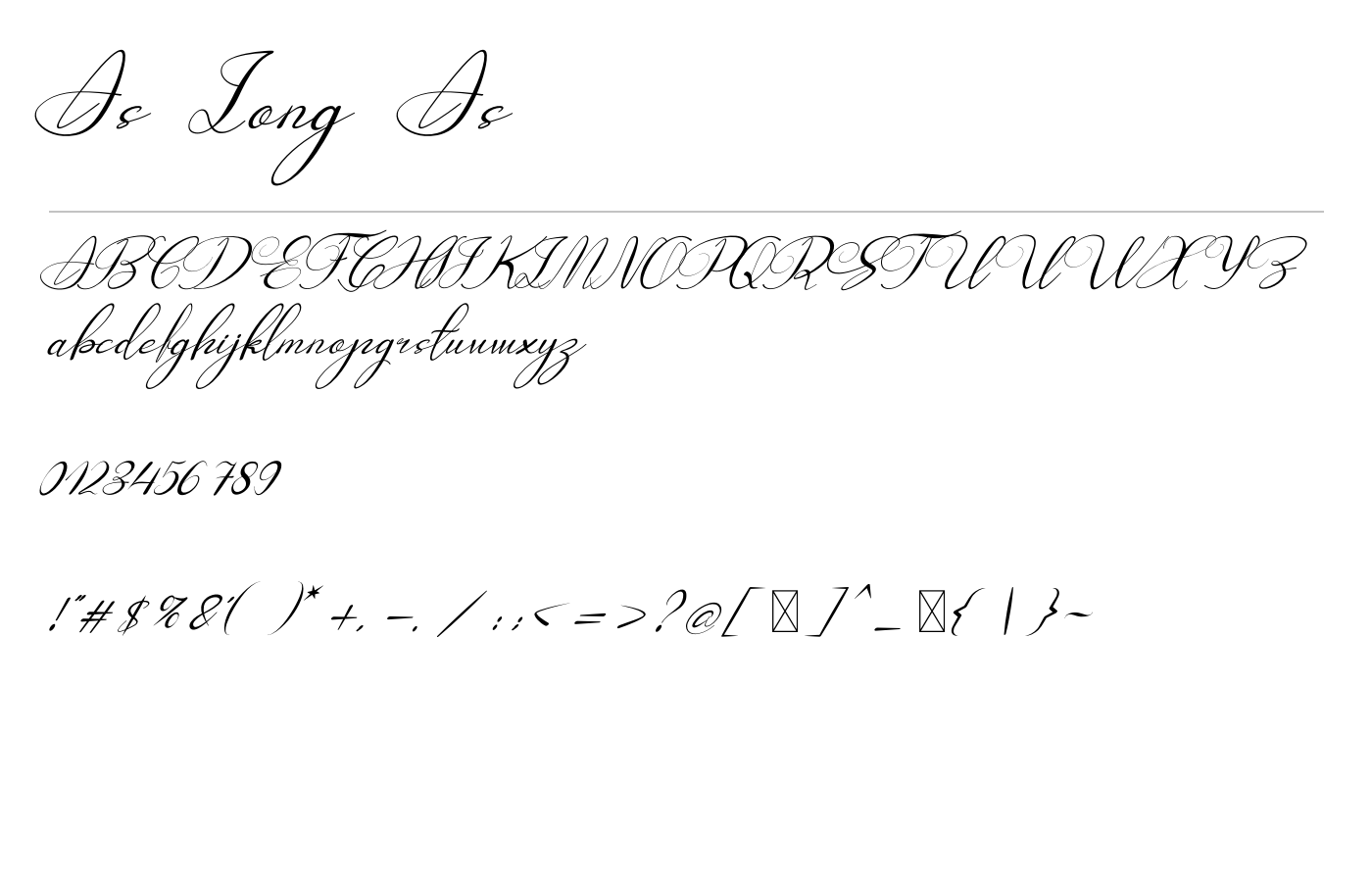 As Long As Font preview