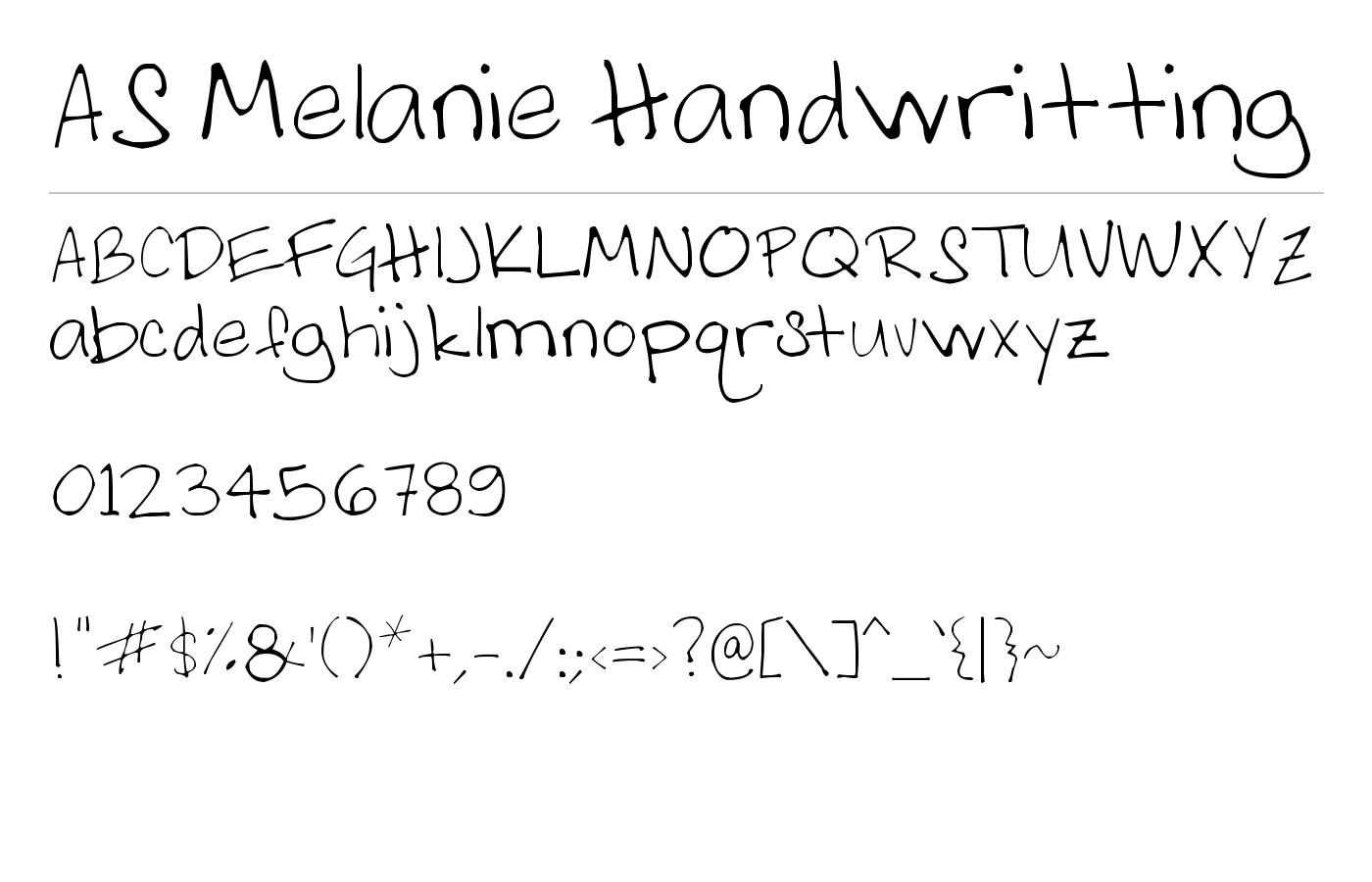 AS Melanie Handwritting Font preview