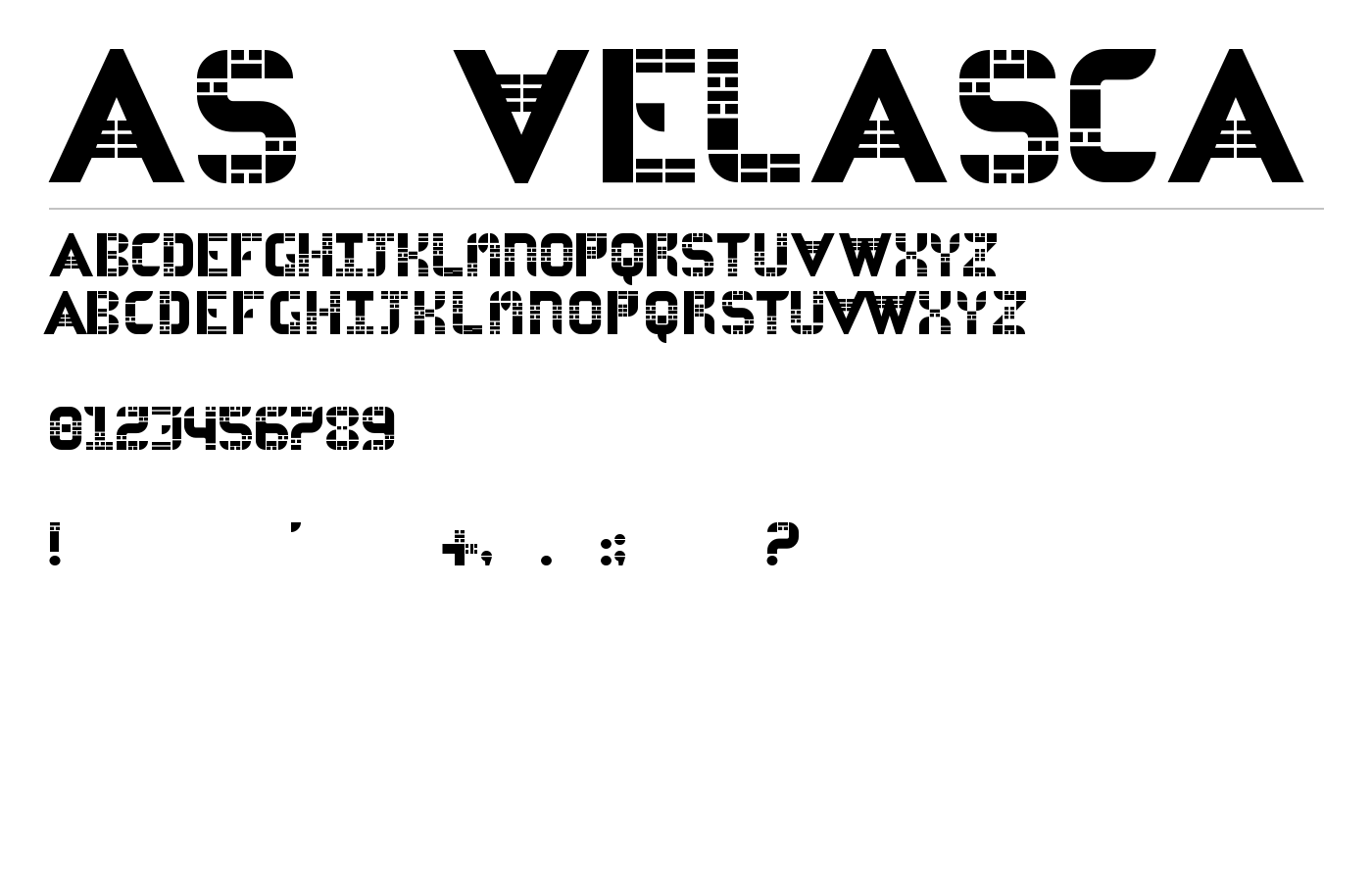 AS-VELASCA Font preview