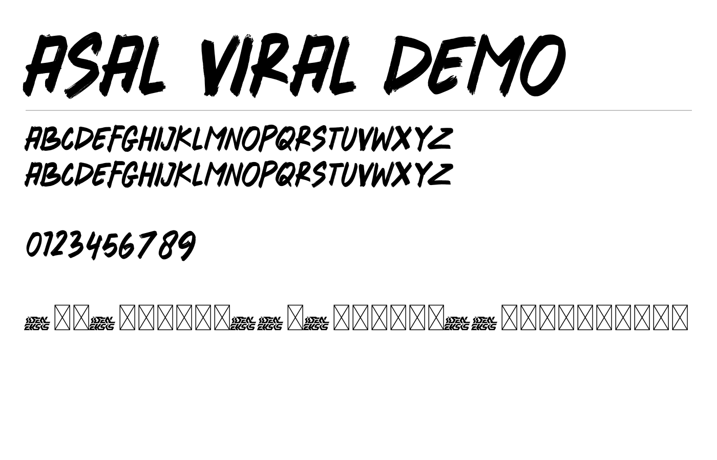 Asal Viral Demo Font preview