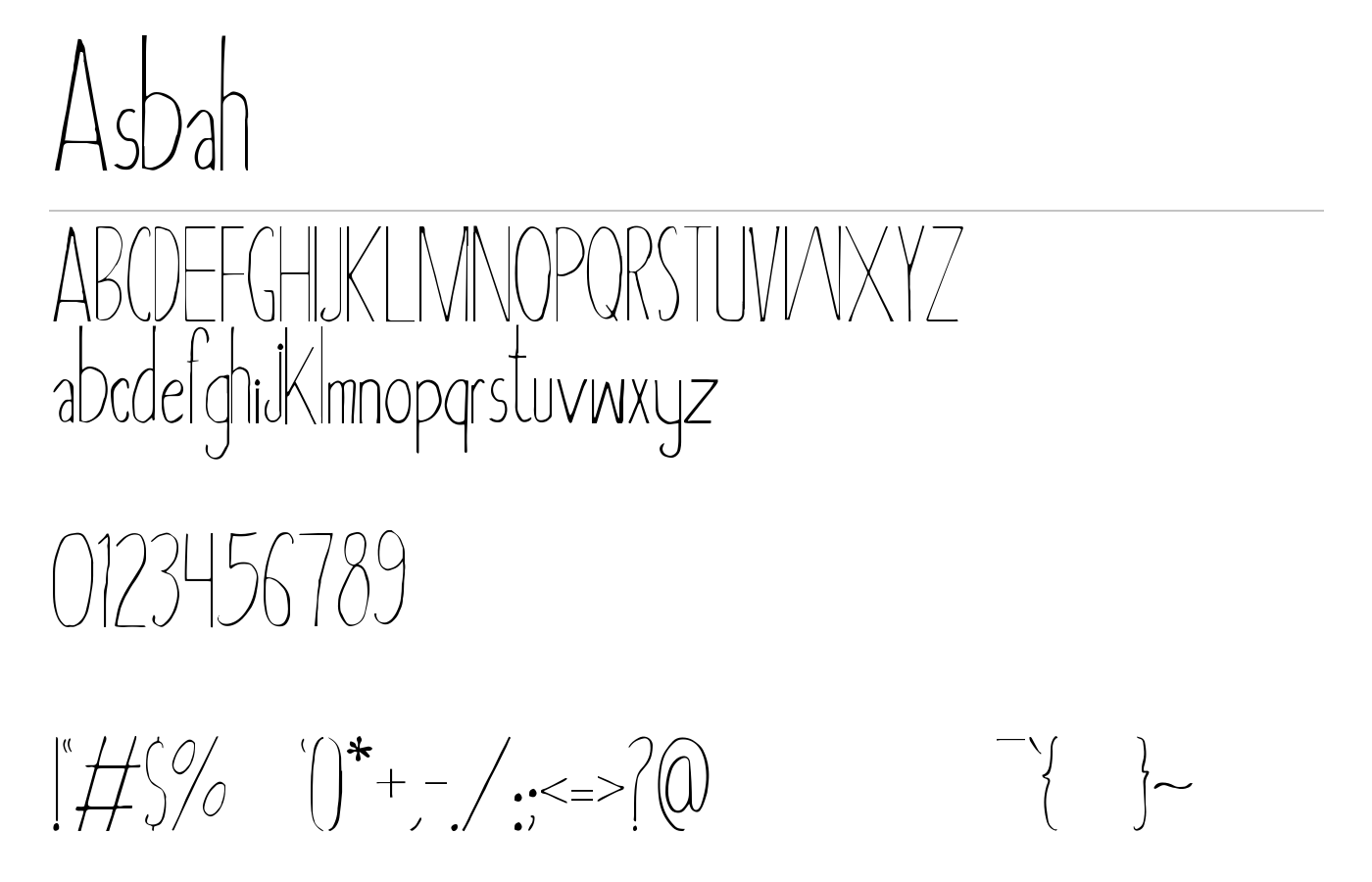 Asbah Font preview