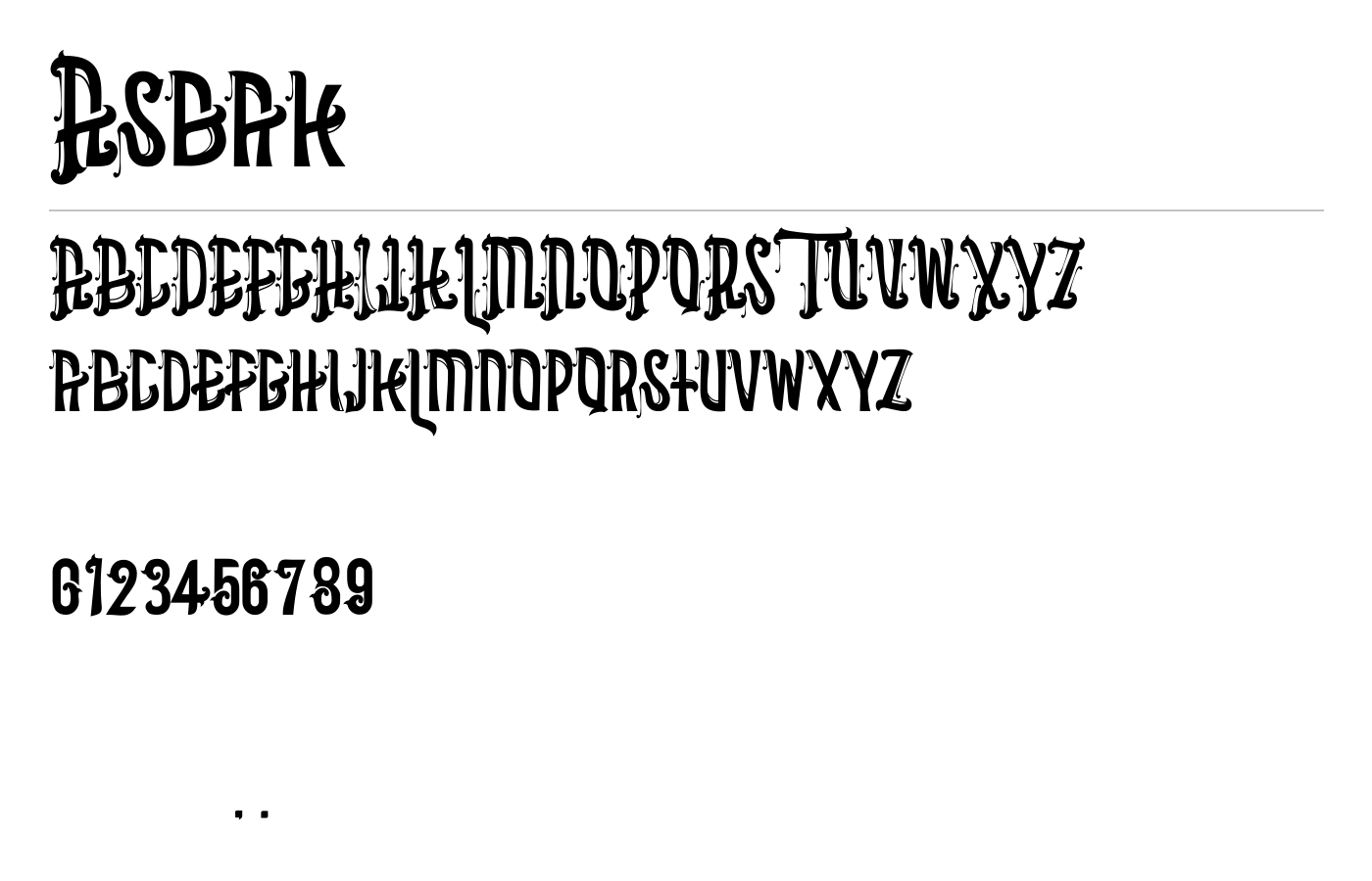 Asbak Font preview