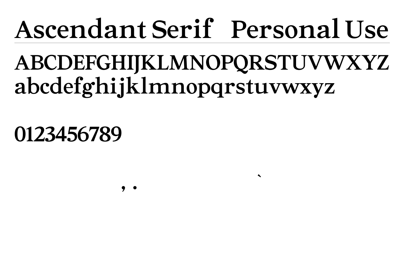 Ascendant Serif - Personal Use Font preview