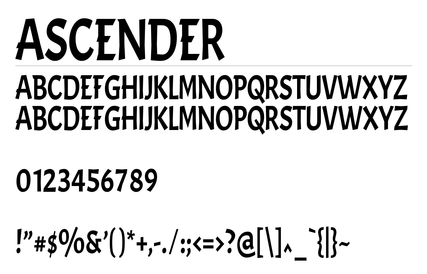 Ascender Font preview