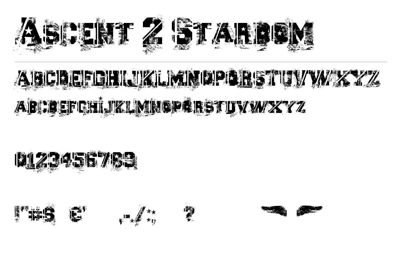 Ascent 2 Stardom Font preview
