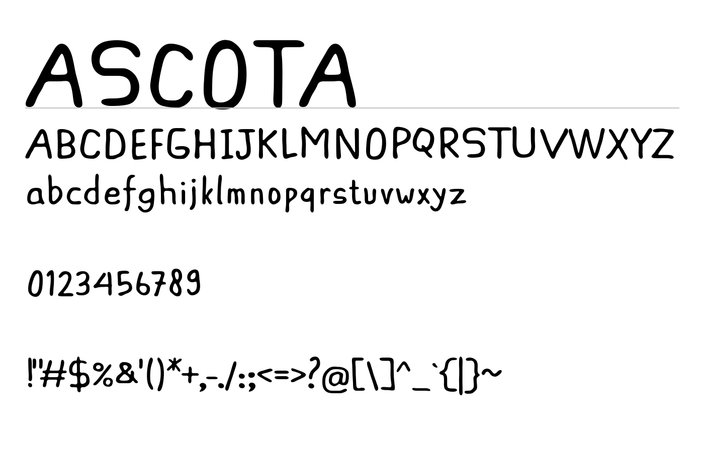 ASCOTA Font preview