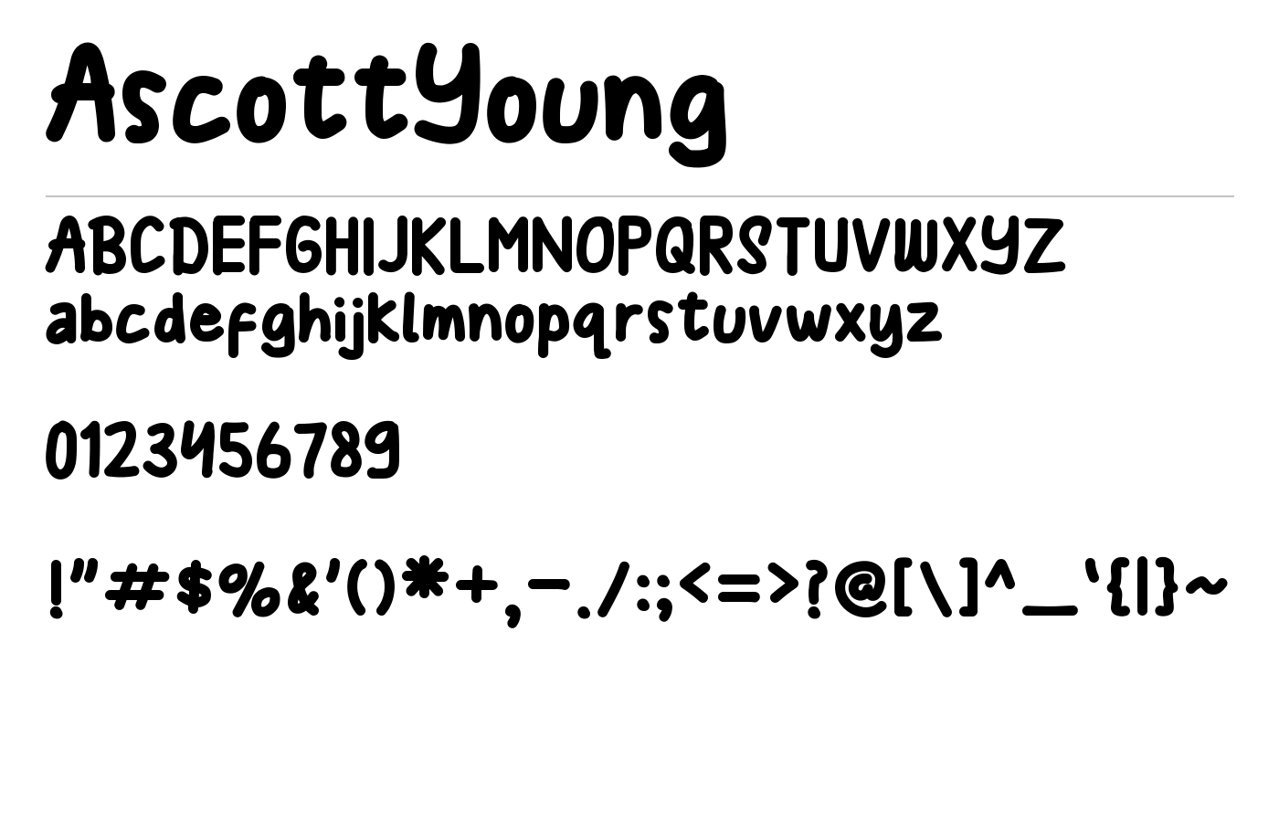 Ascott Young Font preview