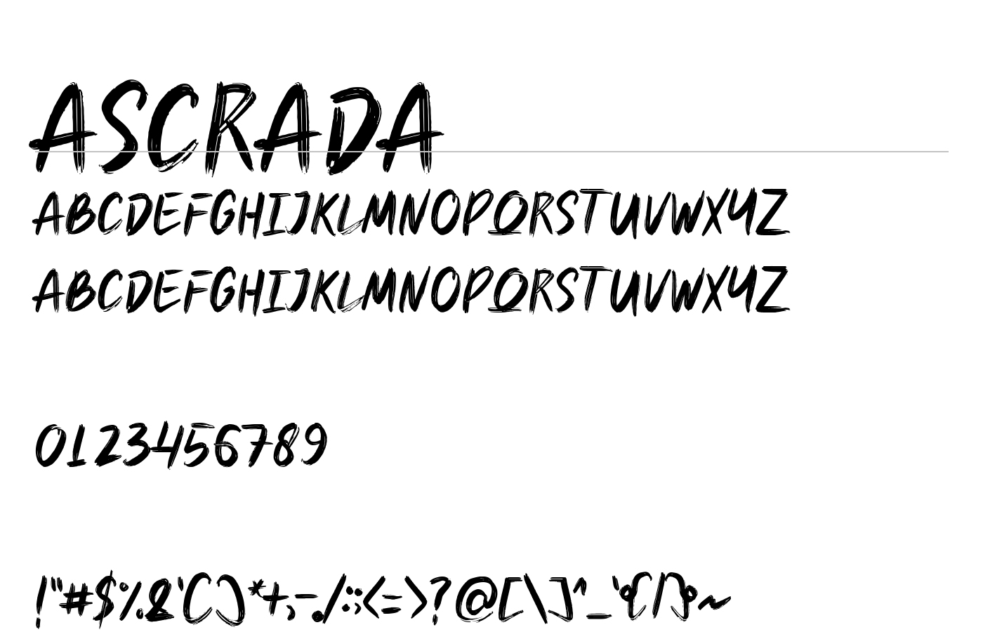 Ascrada Font preview