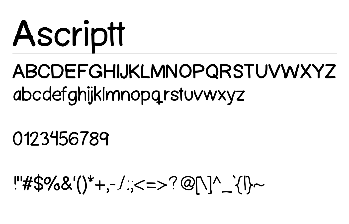 Ascriptt Font preview