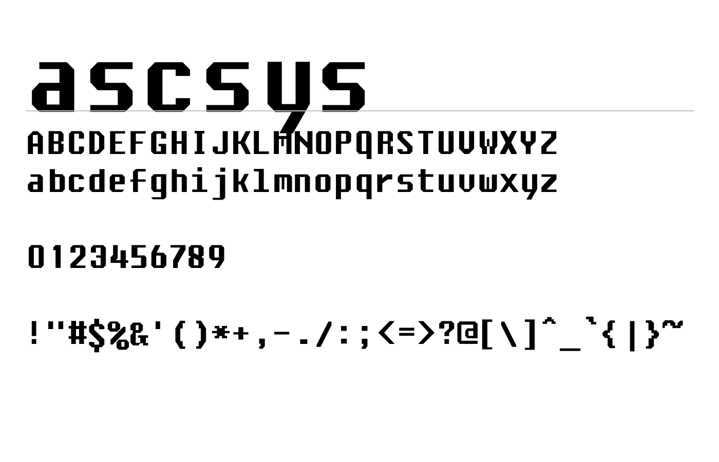 ascsys Font preview