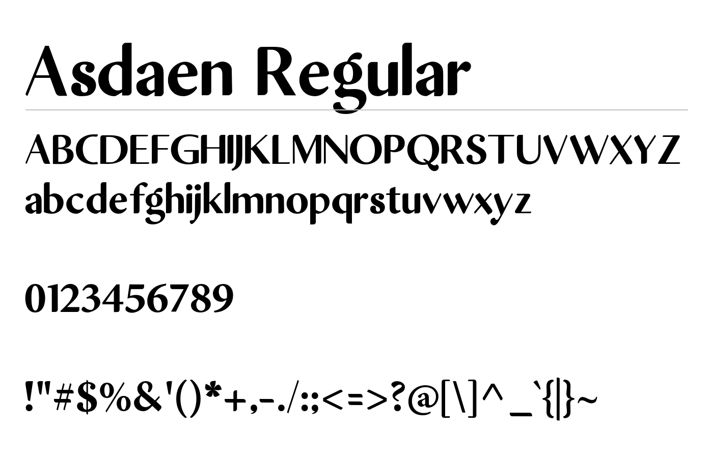 Asdaen Regular Font preview