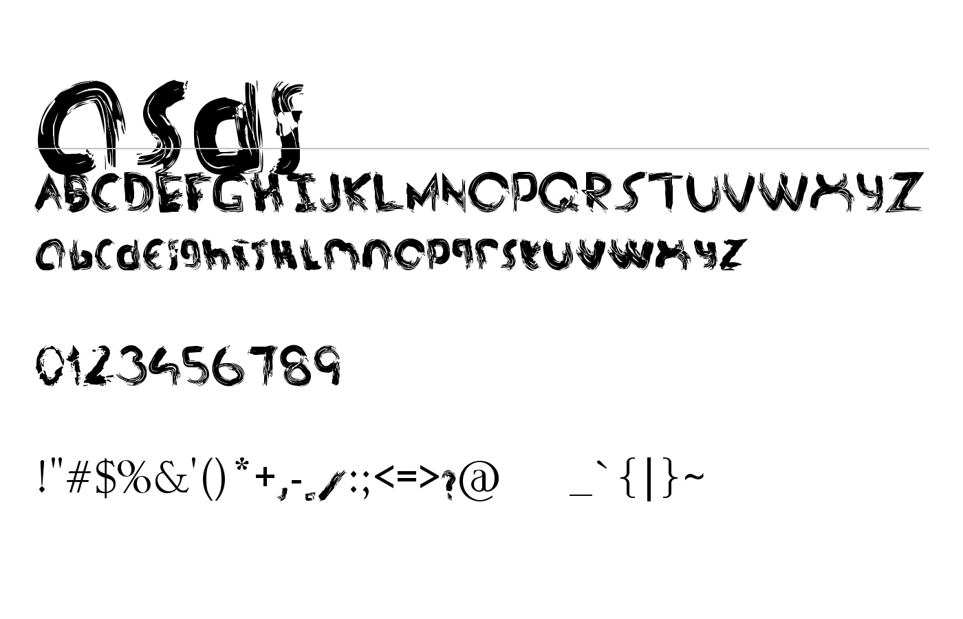 asdf Font preview