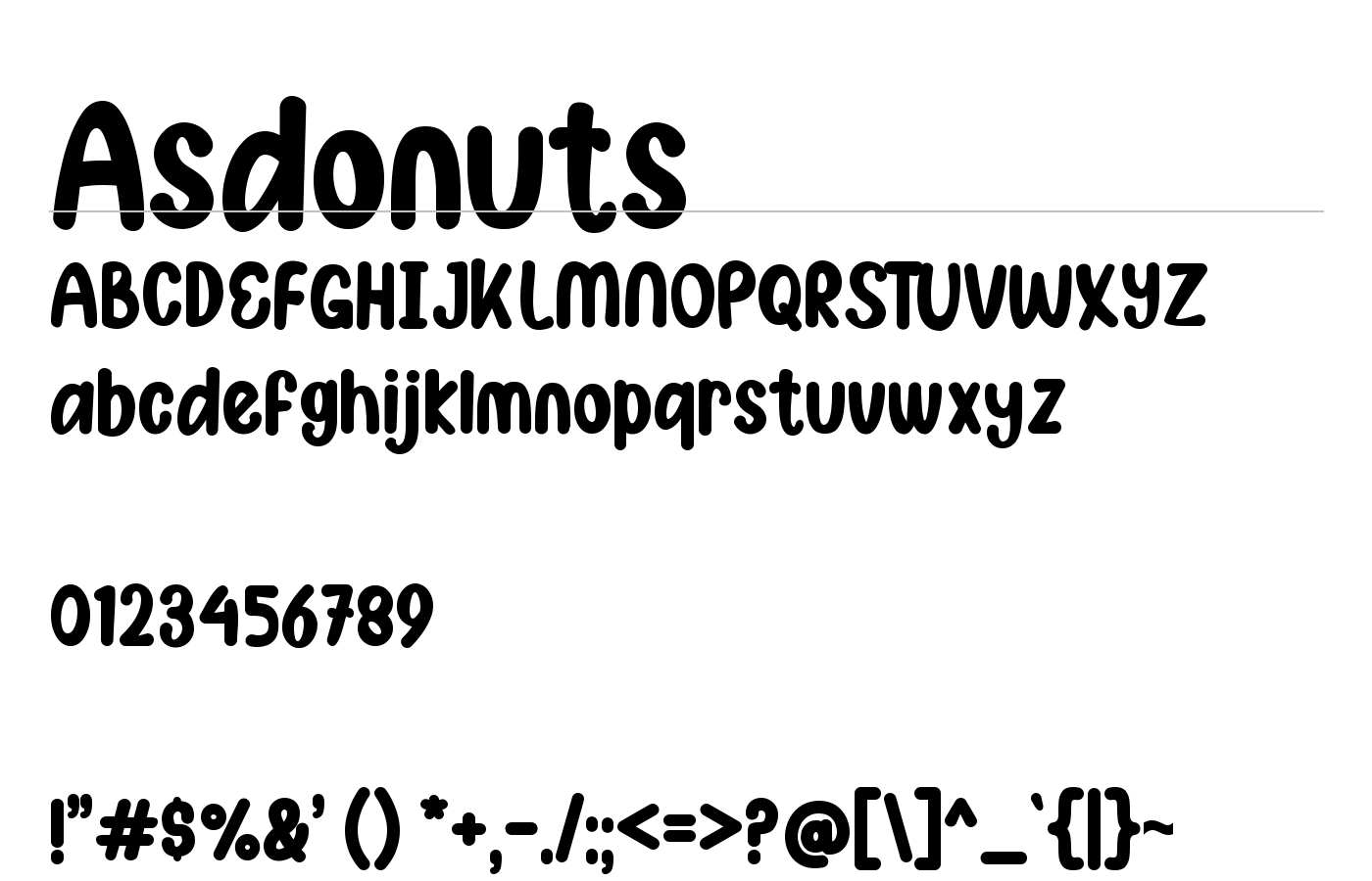 Asdonuts Font preview