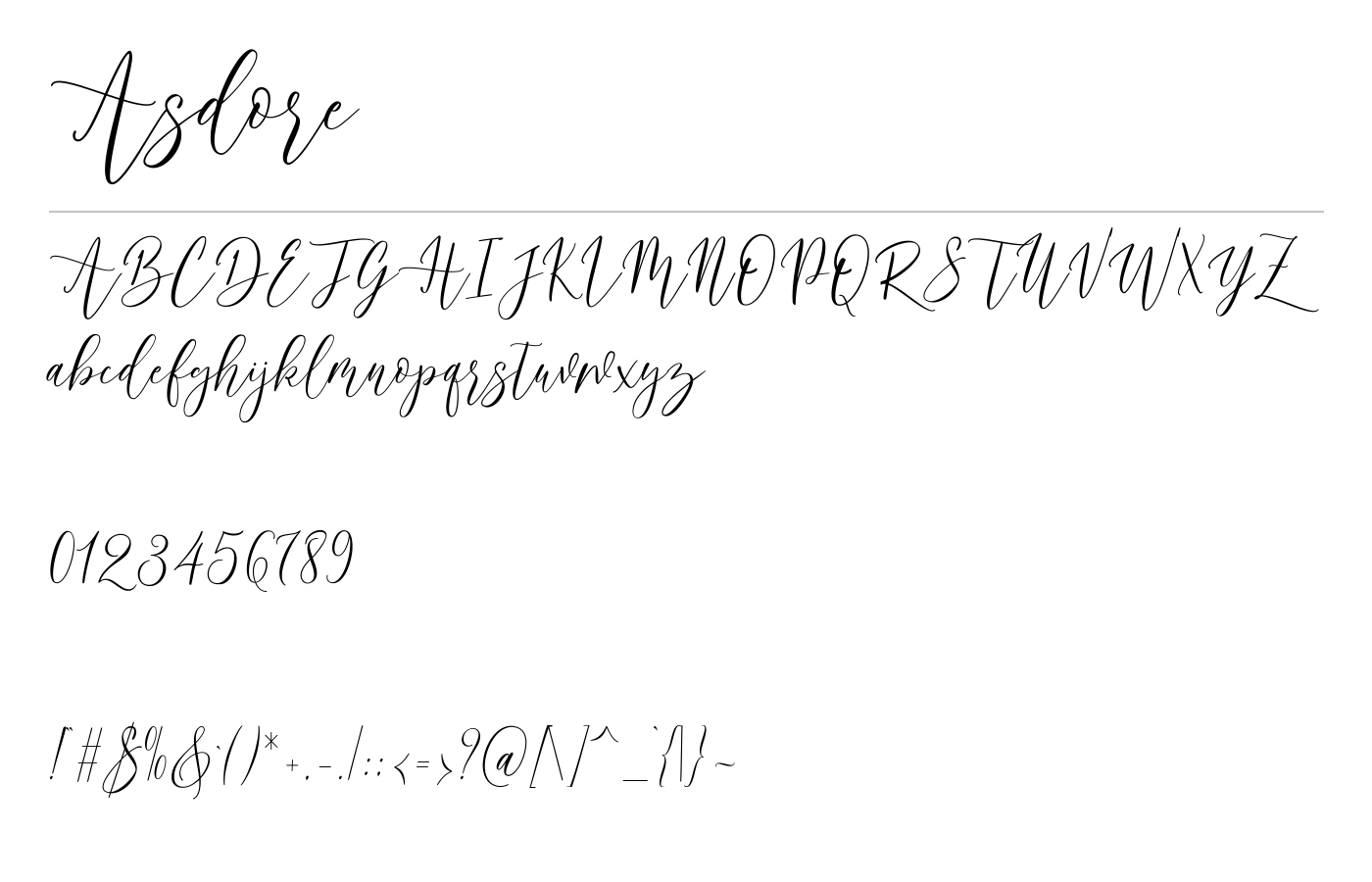 Asdore Font preview