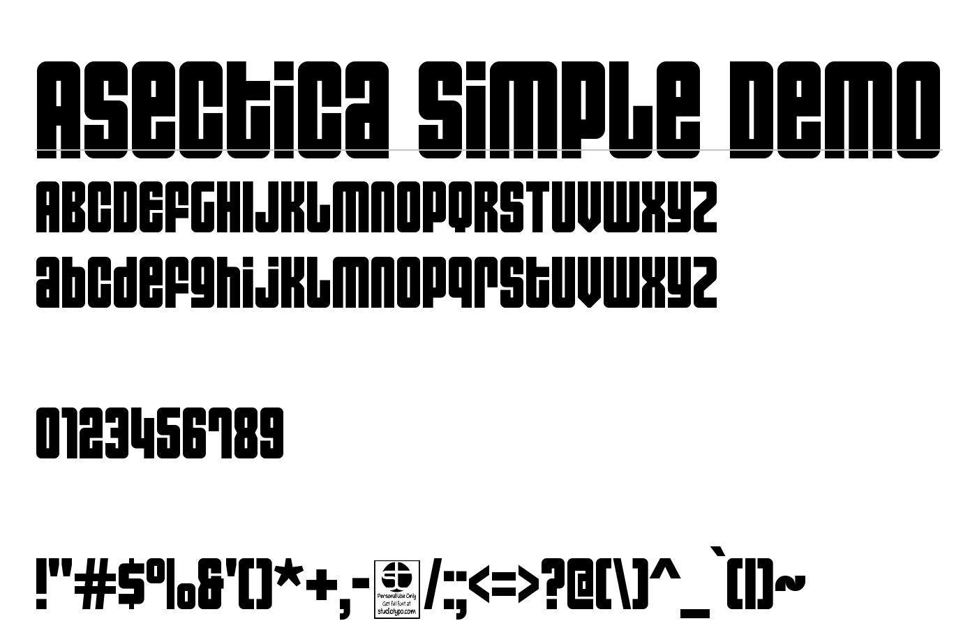 Asectica Simple Demo Font preview