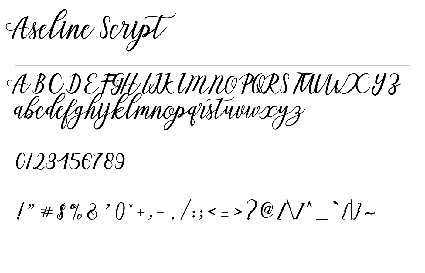 Aseline Script Font preview