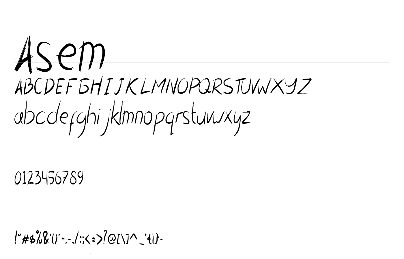 Asem Font preview