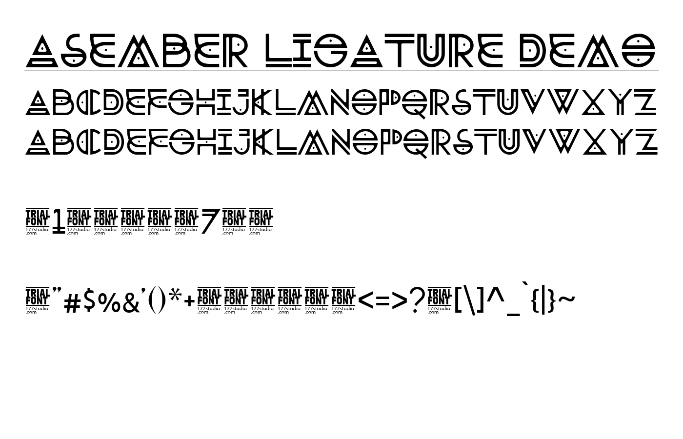 Asember Ligature Demo Font preview